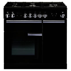 Rangemaster Professional+ 90 Dual Fuel Range Cooker Gloss Black